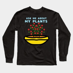 Red Flower Plants In A Pot Long Sleeve T-Shirt